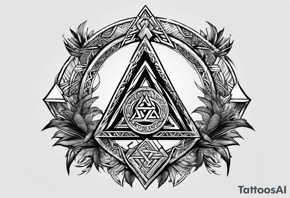 Valhalla valknut sword axe shield tattoo idea