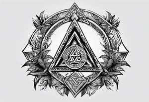 Valhalla valknut sword axe shield tattoo idea