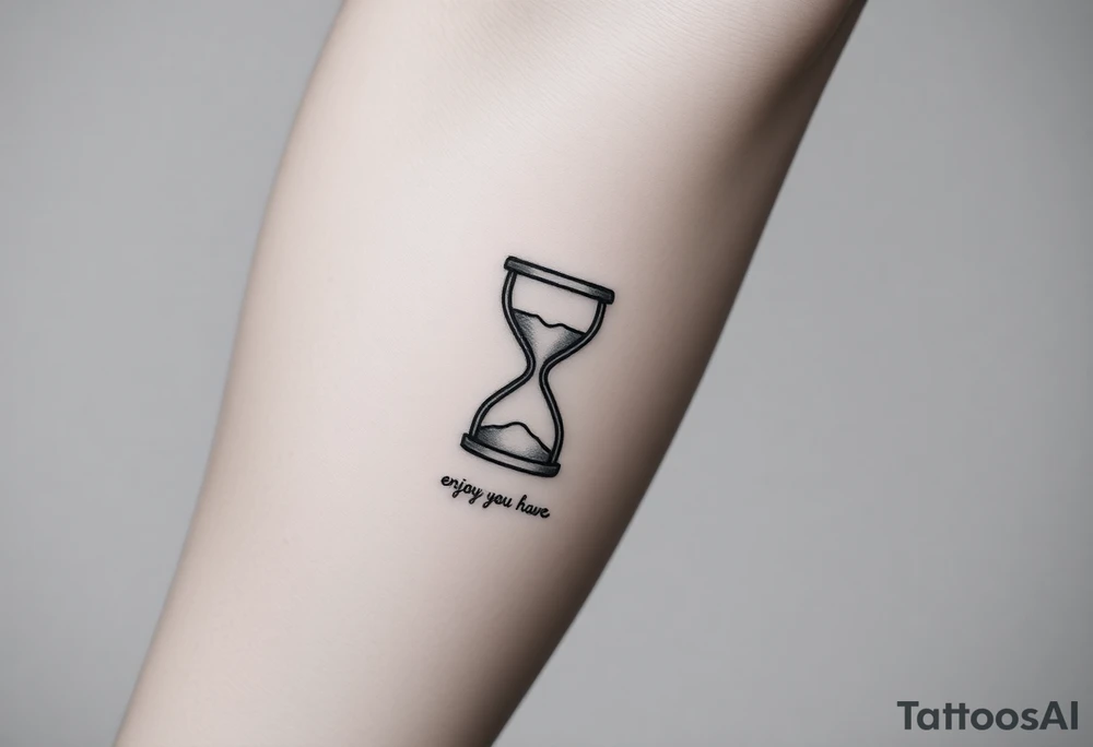 live with what you have and enjoy it to the fullest, hourglass tattoo idea