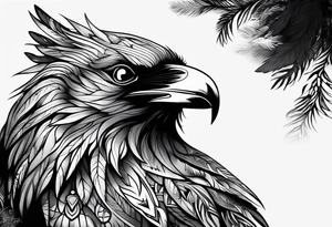 Raven wolf tattoo idea