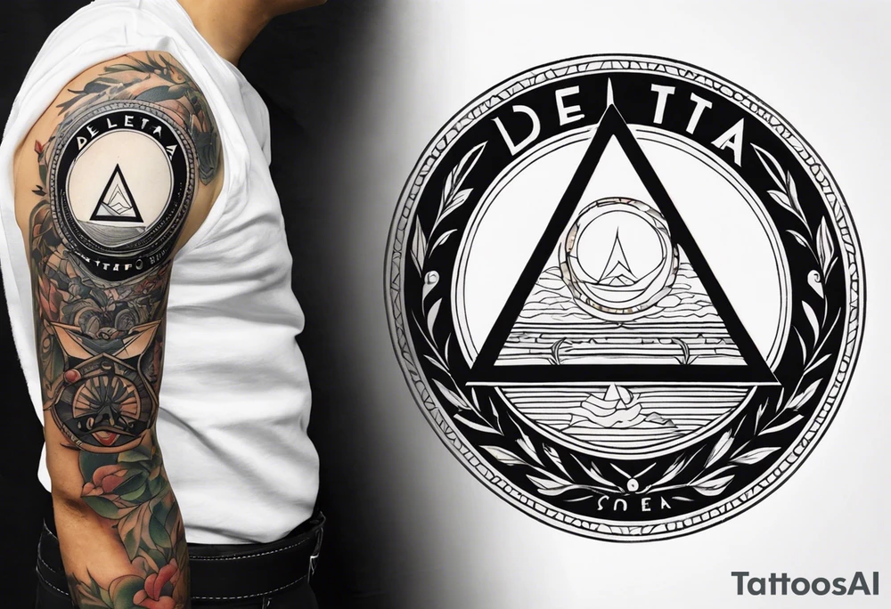 simple letter delta inside a circle tattoo idea