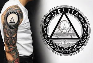 simple letter delta inside a circle tattoo idea