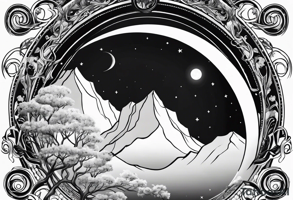 Cancer zodiac moon tattoo idea