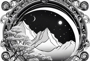 Cancer zodiac moon tattoo idea