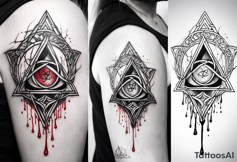 Triquetra tattoo dripping blood tattoo idea