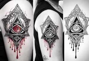 Triquetra tattoo dripping blood tattoo idea