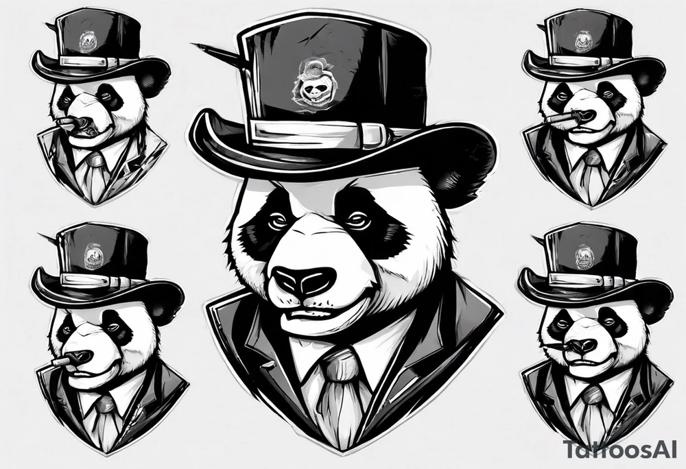 gangster panda angry

smoking and pointing a gun wearing hat tattoo idea