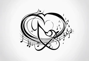 Music heartbeat love infinity tattoo idea