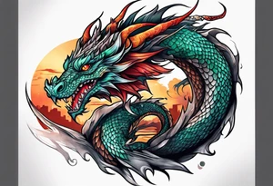 Dragon thigh tattoo tattoo idea