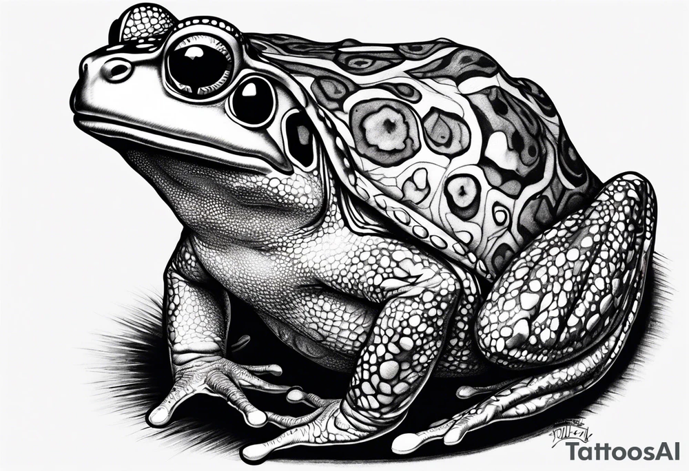 Toad wearing pimp fur coat no shirt tattoo idea