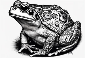 Toad wearing pimp fur coat no shirt tattoo idea