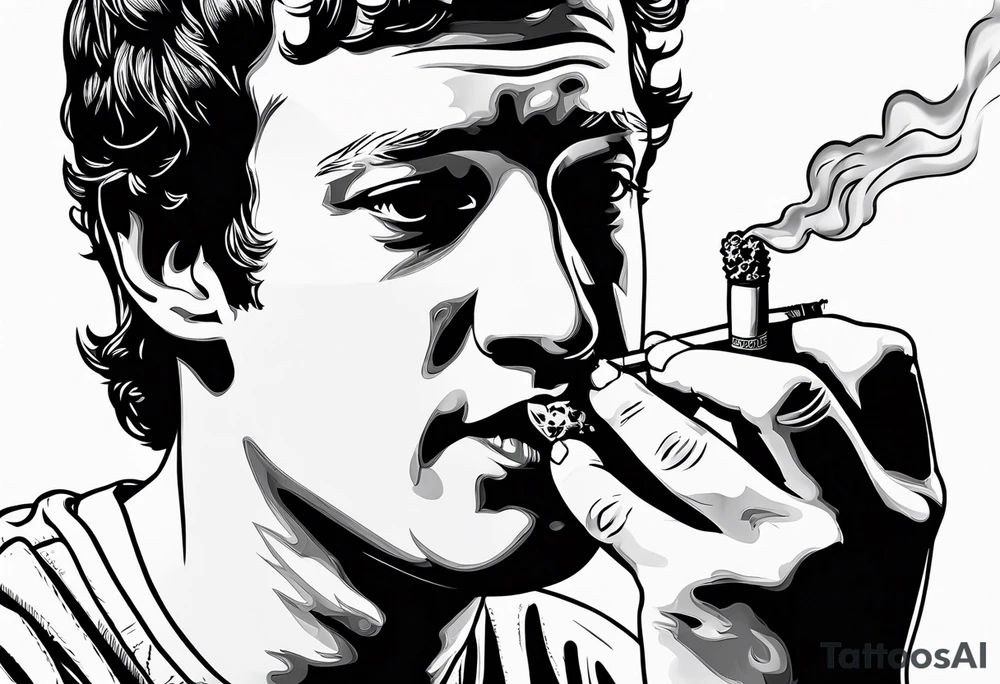 Mark Zuckerberg smoking cigarette tattoo idea