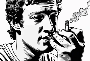 Mark Zuckerberg smoking cigarette tattoo idea