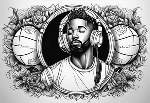 Music, god, art, family, football tattoo idea