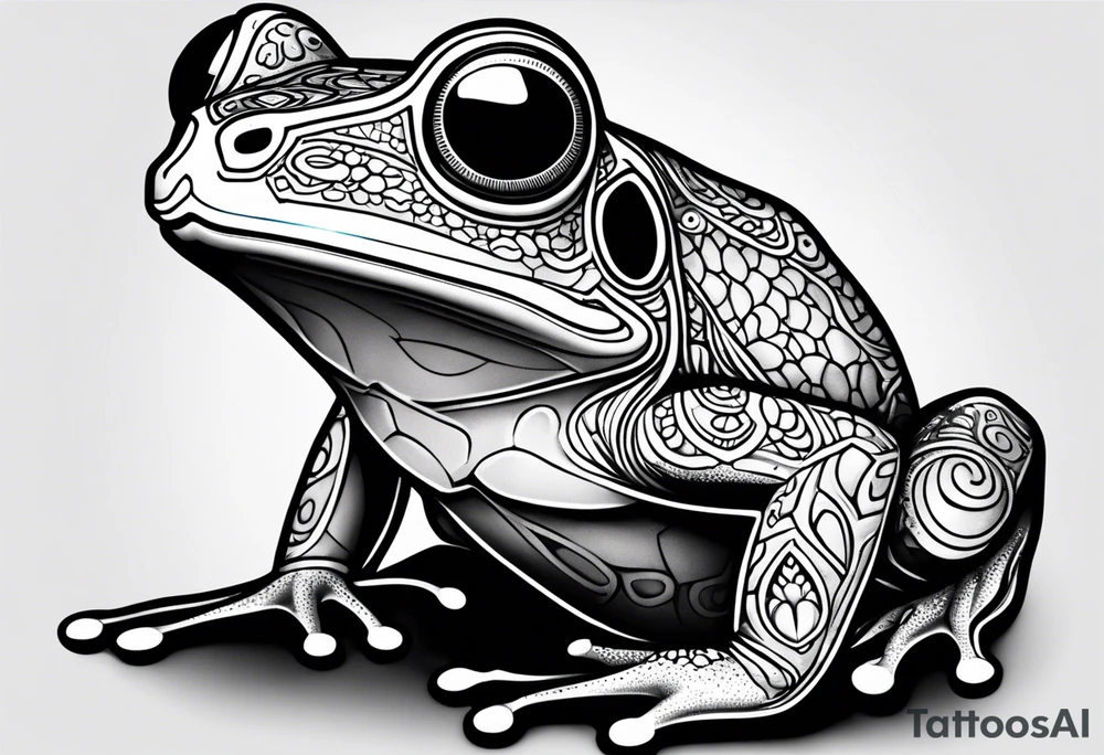 a psychedelic frog tattoo idea