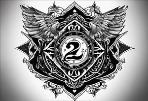 a tattoo about surrendering, relinquishing control, and accepting destiny/fate. somehow this tattoo also incorporates the number 222 or three separate 2s into it tattoo idea