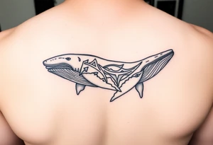 tribal whales with Rangiroa on the back tattoo idea