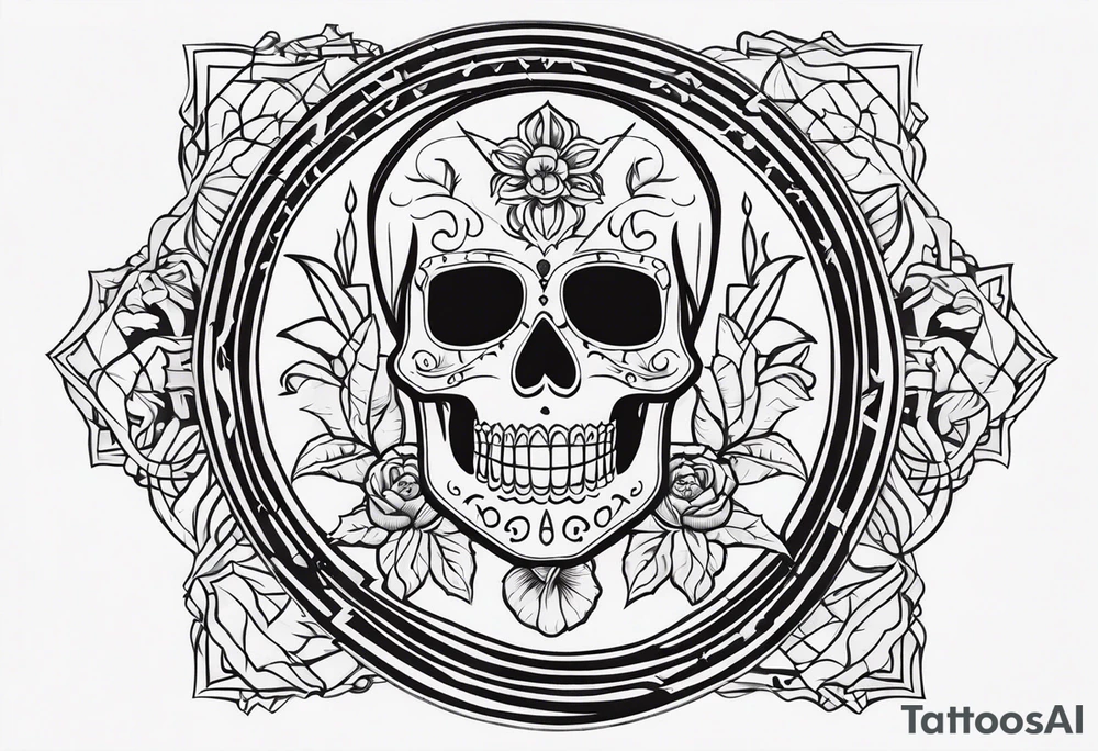 Santa Muerte sigil tattoo idea