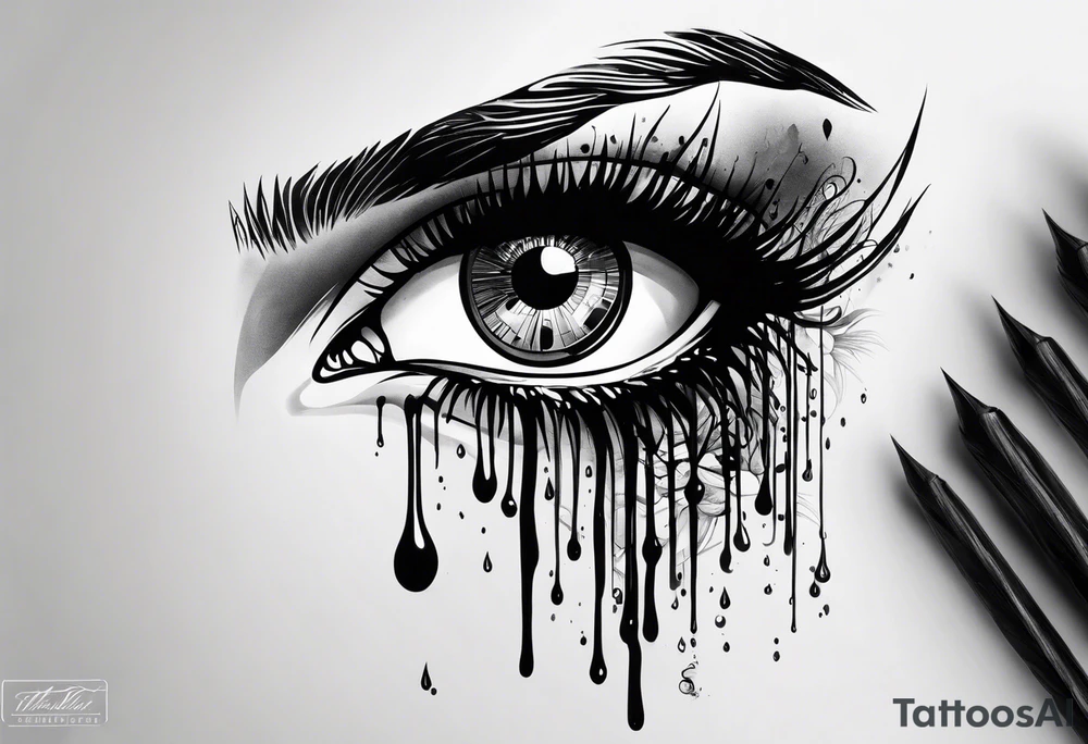 bleeding eyes tattoo idea