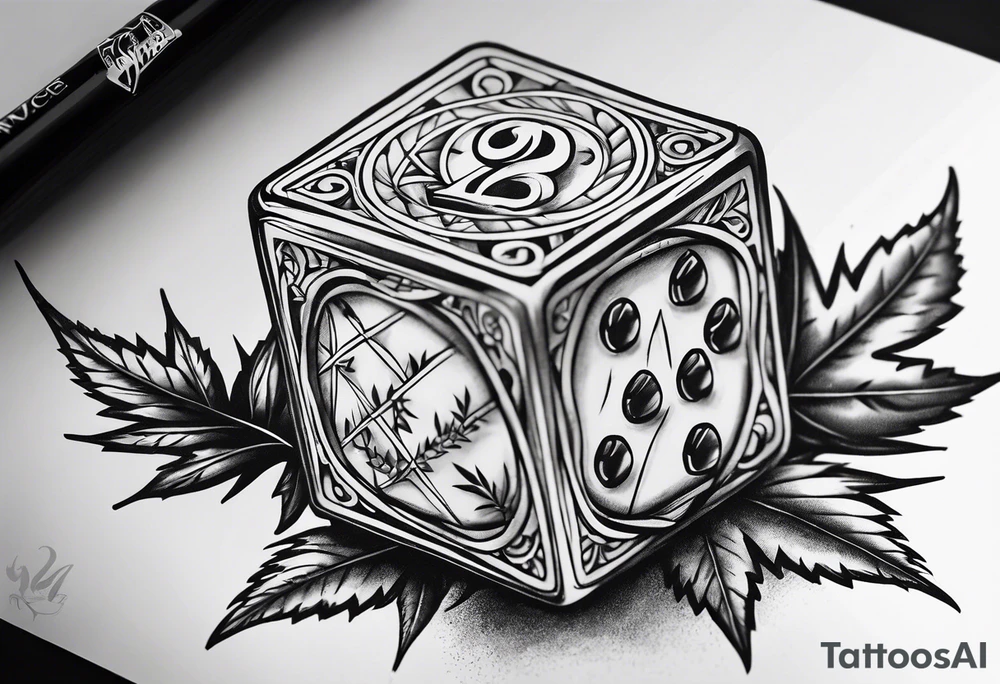 weed dice and 772 tattoo idea