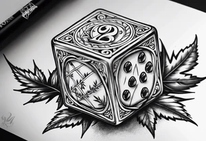 weed dice and 772 tattoo idea