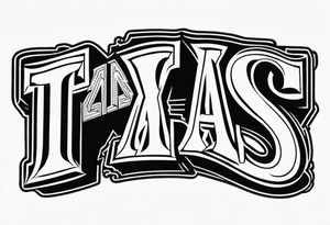 Texas Made in bubble letters tattoo idea