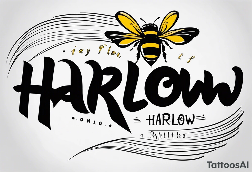 Harlow with a bumblebee flying tattoo idea