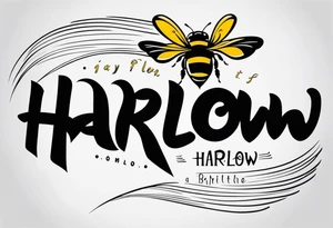Harlow with a bumblebee flying tattoo idea