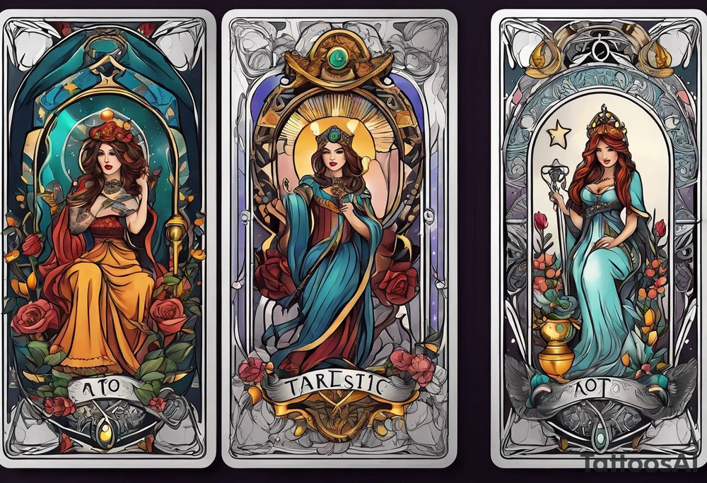 A tarot card design tattoo idea