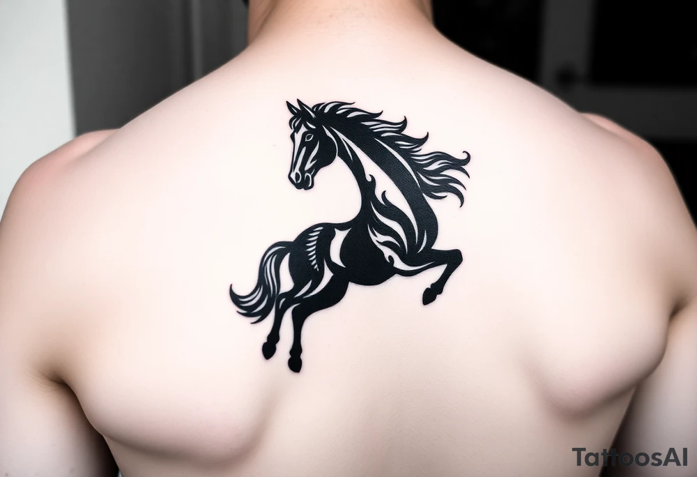 horse silhouette tattoo idea