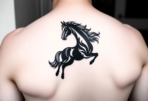 horse silhouette tattoo idea