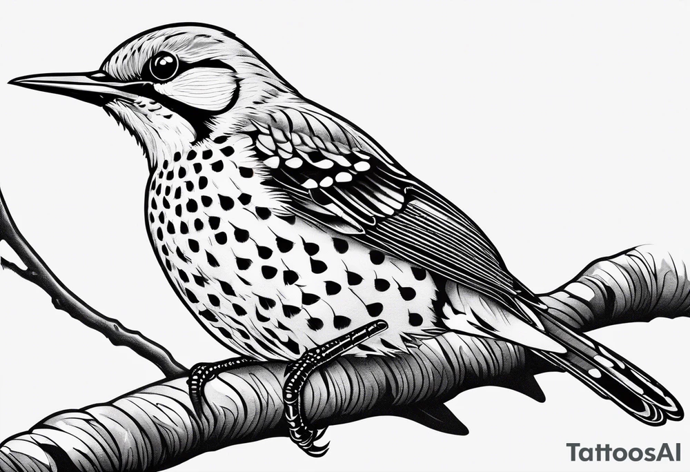 Female flicker bird tattoo idea