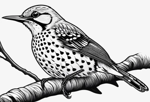Female flicker bird tattoo idea