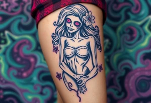 Zombie pinup girl tattoo idea