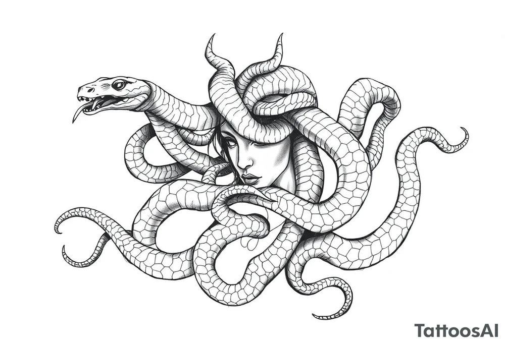 Medusa snakes tattoo idea