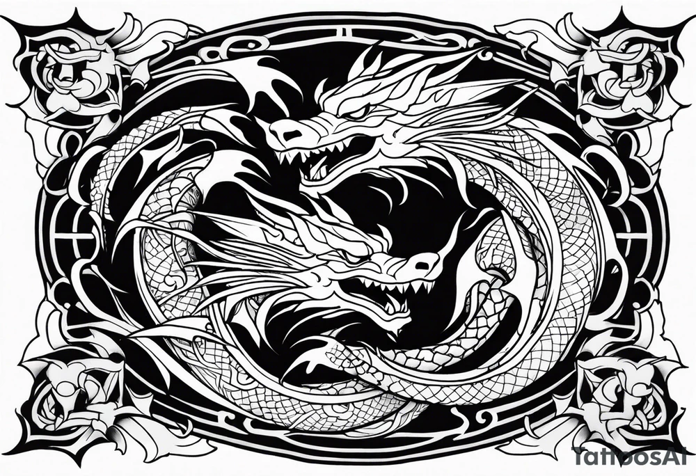 roaring dragons tattoo idea