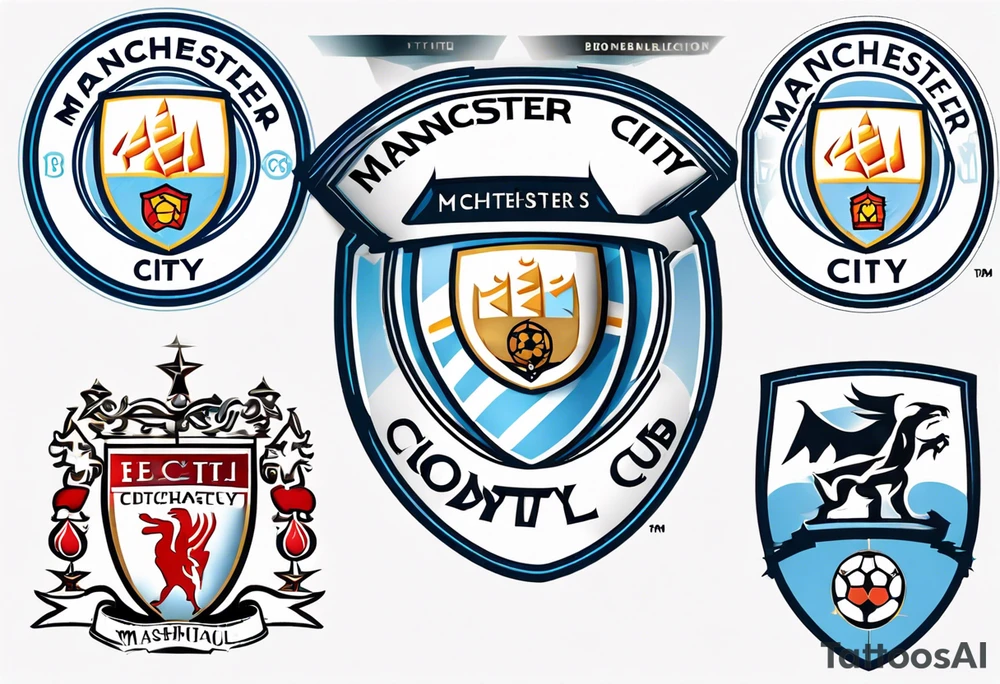 Manchester City football club logo or crest with creative background tattoo idea