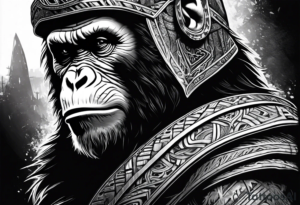 Caeser from the movie planet of the apes tattoo idea