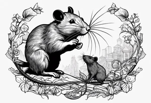 Unhinged rat in unpredictable situations tattoo idea