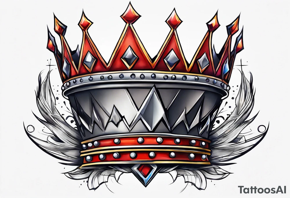 evil crown with spikes tattoo idea