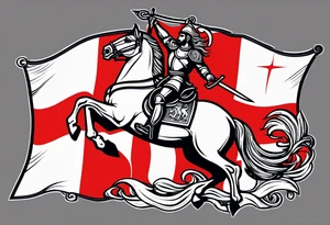 flag of saint george in wind crusade tattoo idea