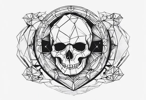 rock gemstone with skull inside tattoo idea