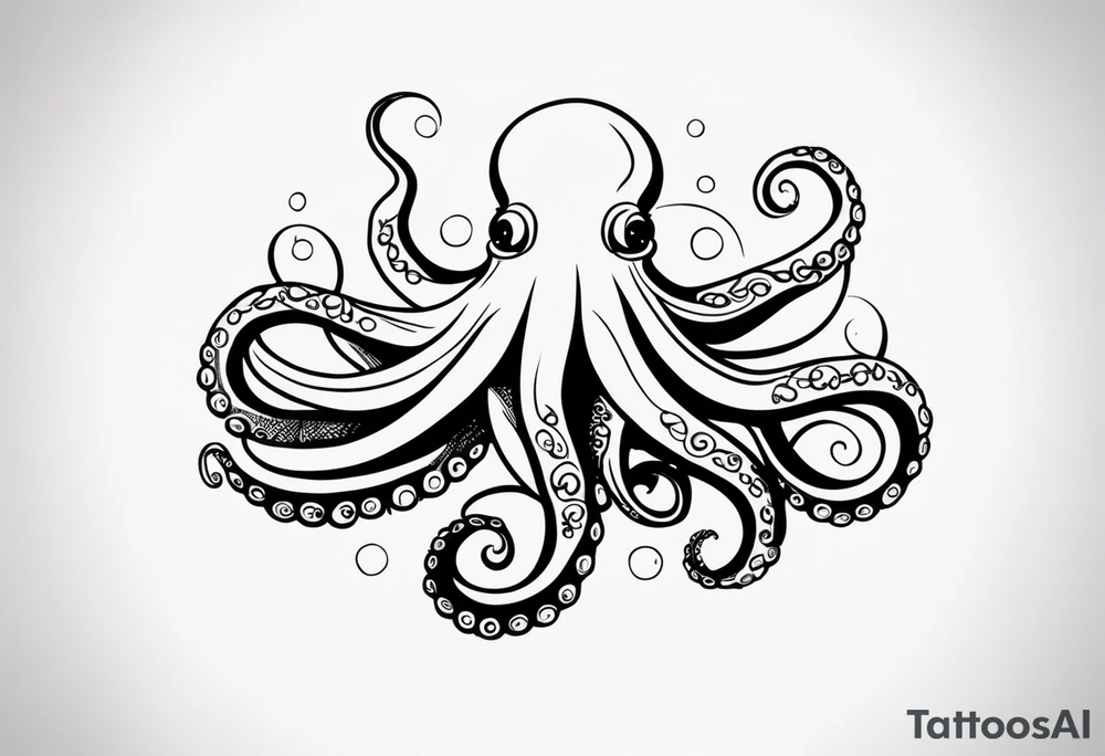 Octopus in sea view upper arm full sleeve tattoo idea