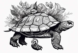 Tortoise with trees tattoo idea