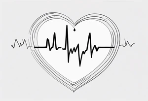 heartbeat with initials JC SS DS JC spaced out tattoo idea