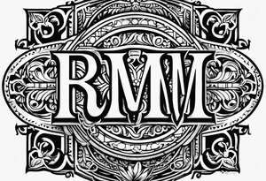 monogram tattoo using all the letters in STEVE and BREANNA in large block lettering tattoo idea