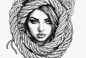hanging rope shadow tattoo idea