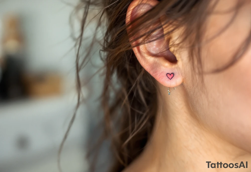Tiny rainbow hearts behind each ear to honor love in every shade. tattoo idea