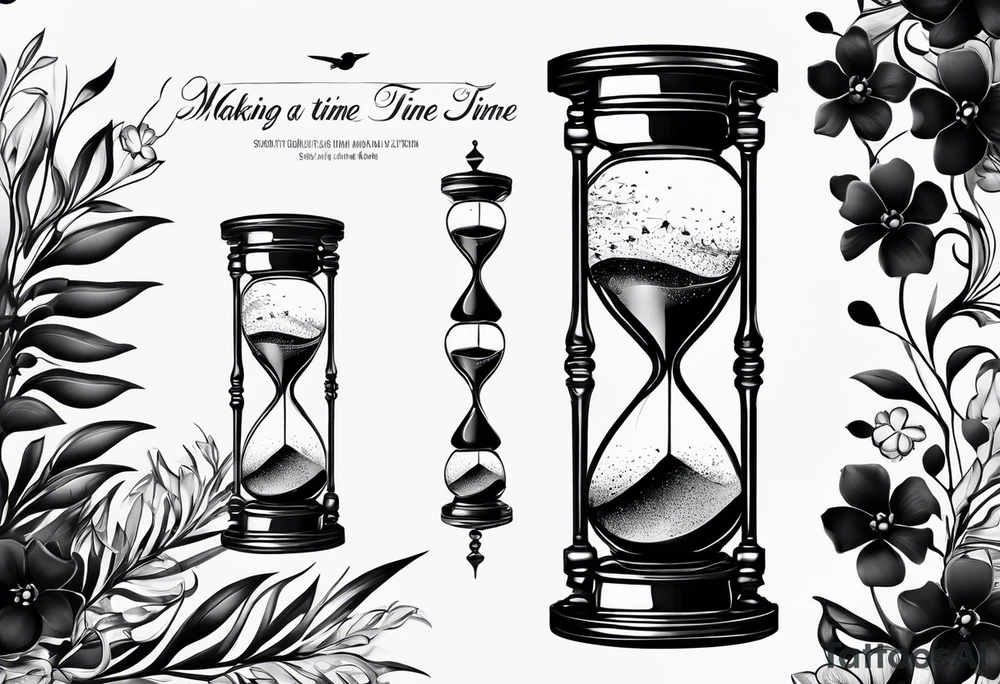 making time count. wristwatch sand flying around hourglass tattoo idea making time count. wristwatch sand flying around hourglass tattoo idea