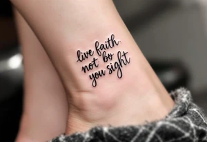 live by faith not by sight with cross tattoo idea